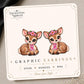Pink Ribbon Deer Earrings & Pins on original display card