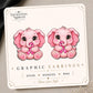 Pink Elephant with Awareness Ribbon Earrings & Pins on original display card