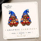 Enchanted Apple Gnome Earrings & Pins on original display card