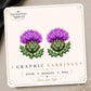 Purple Thistle Earrings & Pins on original display card