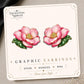 Pink Magnolia Earrings & Pins on original display card