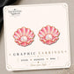 Pink Pearl Seashell Earrings & Pins on original display card
