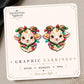 Christmas Lights Goat Earrings & Pins on original display card