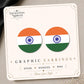 India Flag Earrings & Pins on original display card
