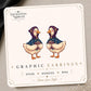 Celestial Bookish Goose Earrings & Pins on original display card
