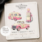 Pink Retro Camping Earrings on original tilted display card