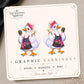 Hair Stylist Goose Earrings & Pins on original display card