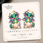Baby Dragon in Colorful Egg Earrings & Pins on original display card
