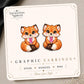 Pink Ribbon Fox Earrings & Pins on original display card