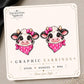 Pink Ribbon Cow Earrings & Pins on original display card