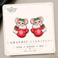 Cozy Christmas Mouse Earrings & Pins on original display card