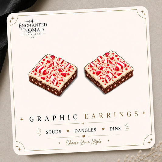 Peppermint Bark Earrings & Pins on original display card