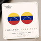Venezuela Flag Earrings & Pins on original display card
