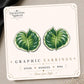 Variegated Hosta Leaf Earrings & Pins on original display card