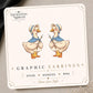 Cottage Goose and Duckling Earrings & Pins on original display card