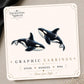 Orca Earrings & Pins on original display card