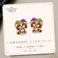 Mardi Gras Dog Earrings & Pins