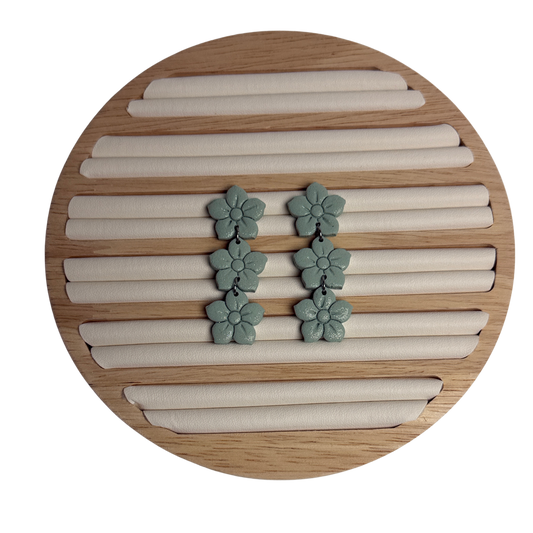 Flower Trio Polymer Clay Dangle Earring