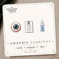 Mix & Match Eye Doctor Stud Earrings on the tilted Enchanted Nomad Designs card