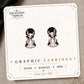 Monster Bride Stud Earrings on the tilted Enchanted Nomad Designs card