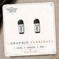 Permanent Marker Stud Earrings on the tilted Enchanted Nomad Designs card