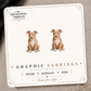 Pit Bull Puppy Stud Earrings on the tilted Enchanted Nomad Designs card