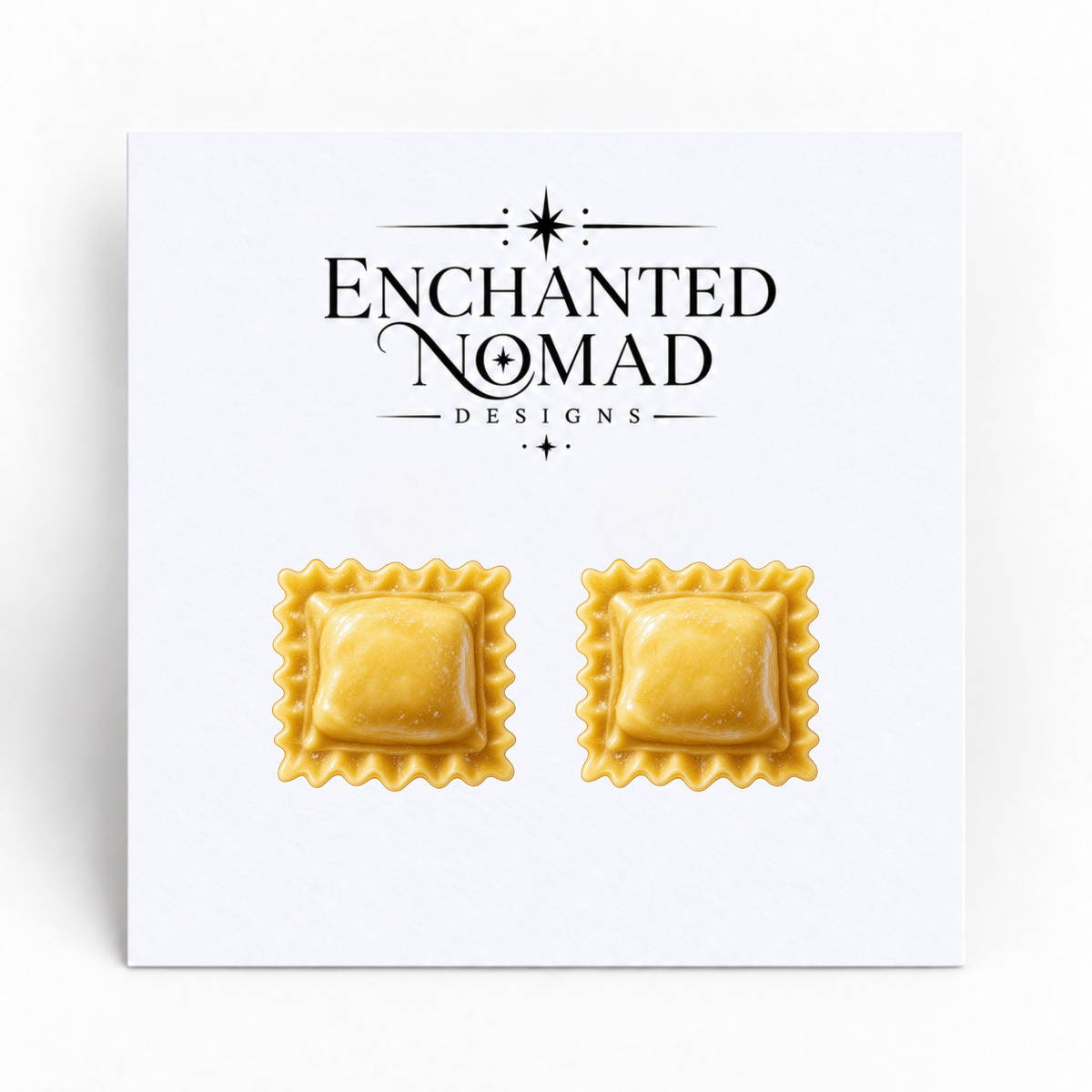 Ravioli Pasta Stud Earrings