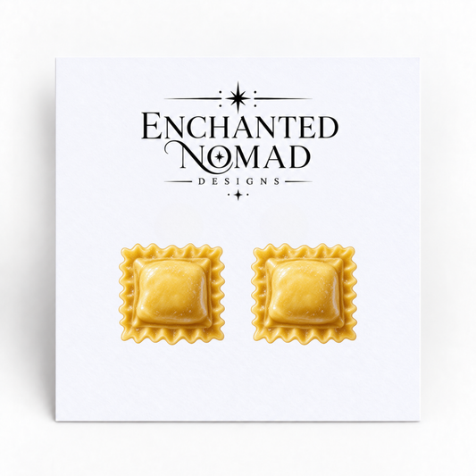 Ravioli Pasta Stud Earrings