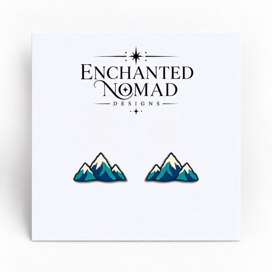 Snowcapped Mountain graphic earrings