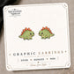 Stegosaurus Stud Earrings on the tilted Enchanted Nomad Designs card