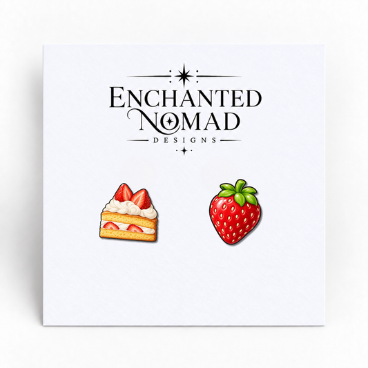 Strawberry Shortcake and Strawberry graphic earrings