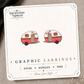 Vintage Camper Stud Earrings on the tilted Enchanted Nomad Designs card