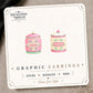 Vintage Sugar & Flour Canisters Stud Earrings on the tilted Enchanted Nomad Designs card